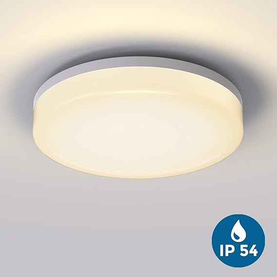 B.K. Licht Wasserfest Deckenleuchte IP54 13W LED Deckenlampe 3000K 1500lm Ideale Deckenbeleuchtung für Wohnzimmer, Küche, Bal