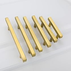 goldenwarm 5Pack Brushed Brass Cabinet Knobs