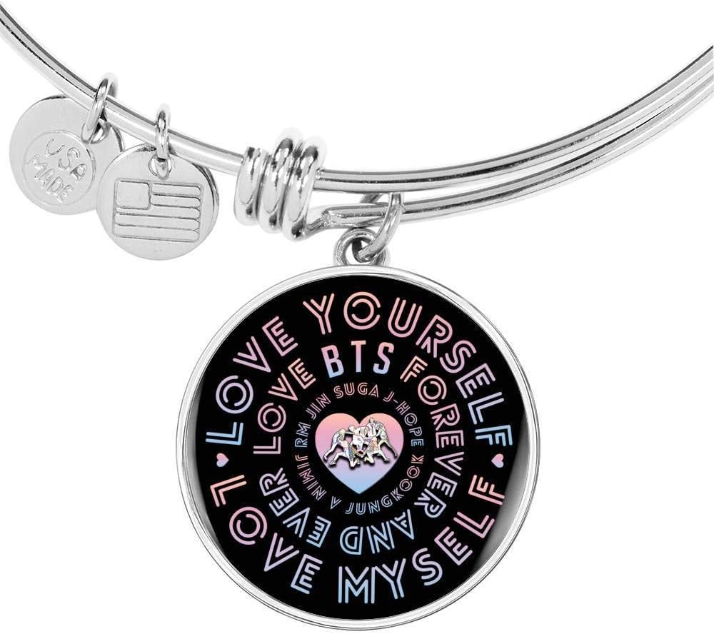 BTS - Love Yourself, Love Myself, Love BTS Forever and Ever - Adjustable Bangle Bracelet -V3