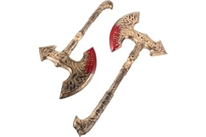Healvian Plastic Viking Costume Axe Prop Realistic Vintage Cosplay Accessory for Halloween Medieval Role