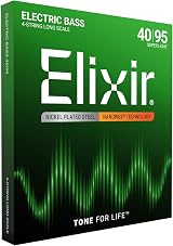 Elixir 14002 Nickel Plated Steel 4-String Bass Strings Long Scale .040-.095