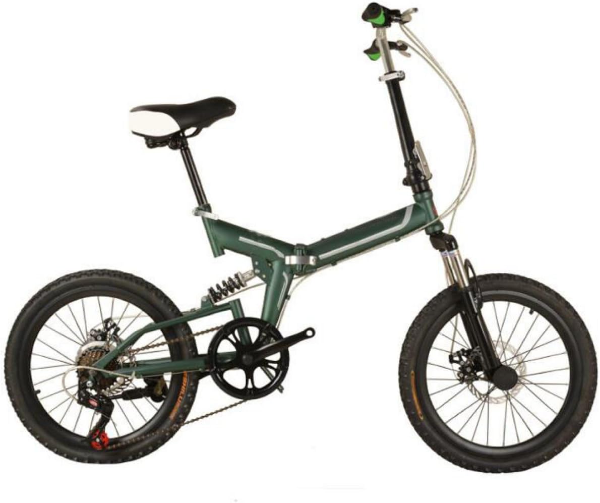 Bike 20-inch Folding Bike Adult Children Aluminum Bicycle High-end Folding Bike Mini Student Bicycle,Green-20in