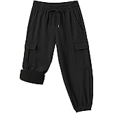 Toddler Warm Skiing Snow Pants Baby Boys Girls Waterproof Cargo Hiking Pants Kids Fleece Lined Winter Sweatpants