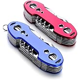 COMEBO 2 PCS Pack Stainless Steel Swiss Style Army Pocket Knife Multitools 12-in-1 Multi Function with Opener Screwdrivers Saw Scissors