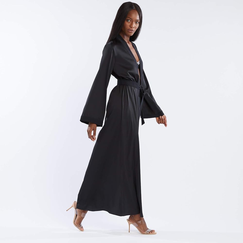 Savage X Fenty Women S Maxi Robe Black M L At Amazon Women S Clothing Store