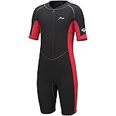 Hevto Kids Wetsuit Shorty for Boys Toddler Girls Youth 2mm Neoprene Thermal Wet Suit Front Zip for Swimming Snorkeling Surfing Diving