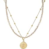 Ustome Christian Cross Heart Choker Charm Stackable Seed Beaded Necklace Set For Women, Boho Handmade Gold Chain Adjustable Jewelry, Valentine's Holiday Party Friendship Gift