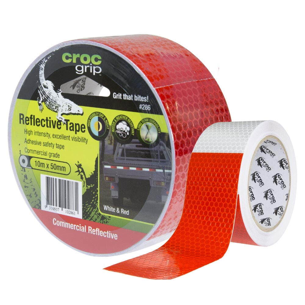 CROC grip Red & Silver Reflective Tape - 50mm x 10m