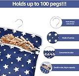 Vicloon Clothes Pegs Bag with Hook High Capacity 30x26cm Durable Canvas view 4