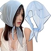 Blue Striped Headscarf Headband Scarf Headbands for Women Triangular Fabric Hair Scarf Headband Bandana Head Scarfs Womens Hair Scarves Headscarves Head Accessories Handbands Scarfs Neck Scarves