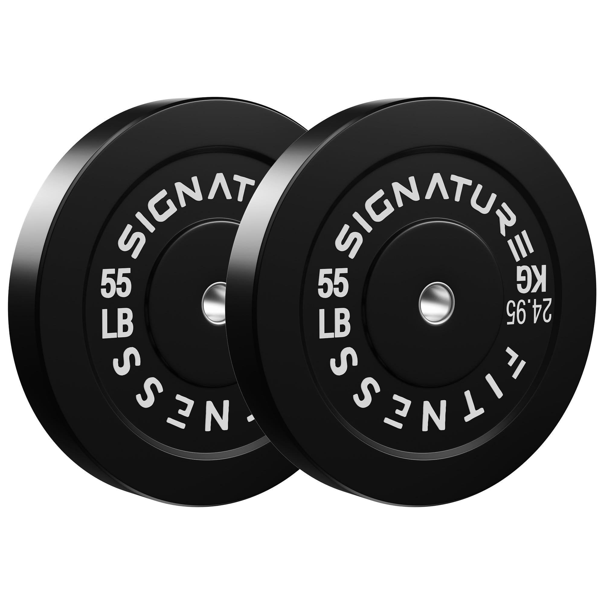 Photo 1 of ONLY 1 PLATE***************55 LB Pair Premium Rubber Bumper Plates - 2 Inch Olympic Barbell Plates, for Powerlifting, Functional Fitness, Heavy Lifts