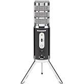 SAMSON Satellite USB/iOS Podcast Condenser Microphone | Dual 16mm Condenser Capsules, 3 Polar Patterns, Internal Shockmount, Zero-Latency Monitoring for Streaming, Recording