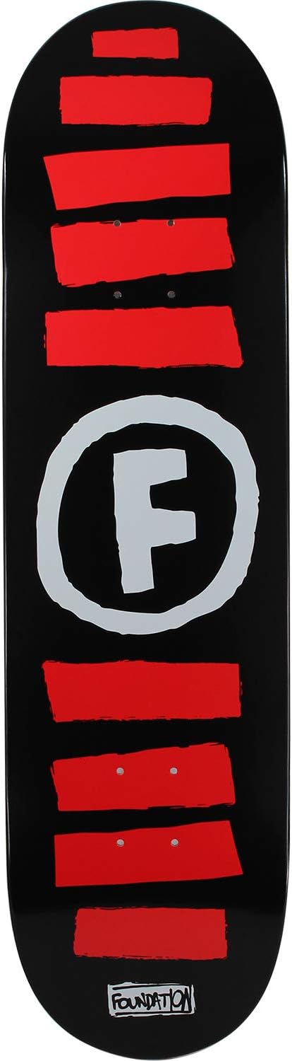 Foundation Skateboards Doodle Stripe Black/White/Red Skateboard Deck - 8.5" x 32.375"