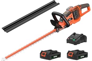 SOYUS Hedge Trimmer Cordless, 40V Electric Hedge Trimmers with 22 Inch Dual Action Blades and 3/4" Cutting Capacity, 2.0Ah Battery and Fast Charger Included