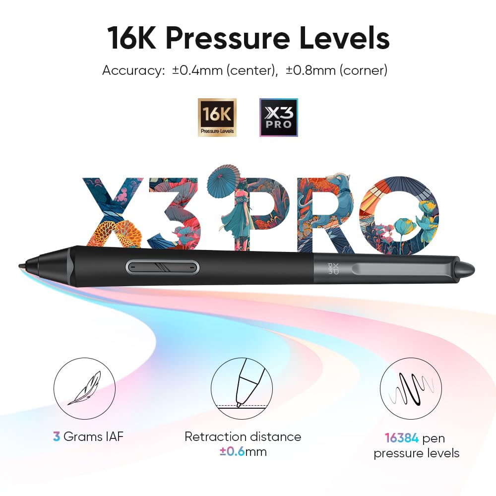 XPPen Artist Pro 14 Gen 2 Grafiktablett mit 14 Zoll Display, Entspiegeltem Bildschirm, 16384 Druckstufen Batterielos Stift, mit Ständer und Mini-Tastenfeld, für Windows, macOS und Android 2