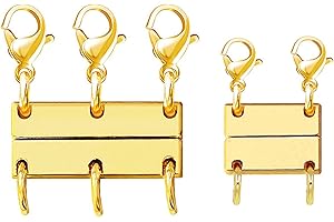 2 Pack Necklace Layering Clasps with Magnetism, Anglecai Magnetic Jewelry Layered Clasps Necklace Separator for Layering Multiple Necklace Clasp for Layered Look for Stackable Necklaces