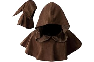 DAZCOS Multicolor Medieval Cowl Hat Sturdy Faux Suede Pagan Cosplay Accessory for Christmas Halloween