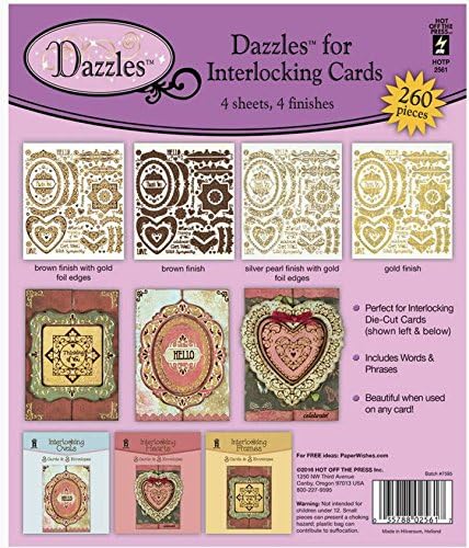 Hot Off the Press Dazzles for Interlocking Cards 4 Sheets in 4 Finishes HOTP2561