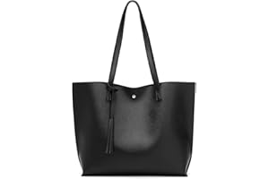 Women's Soft Faux Leather Tote Shoulder Bag Big Capacity Tassel Handbag