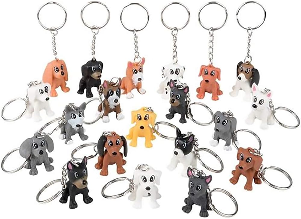Puppy Keychain, Plastic Doggy With Key Chain Toys For Kids