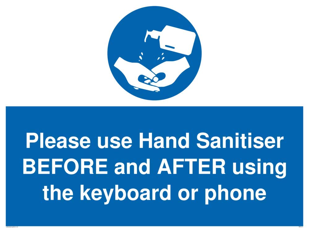 Please use Hand Sanitiser BEFORE and AFTER using the keyboard or phone