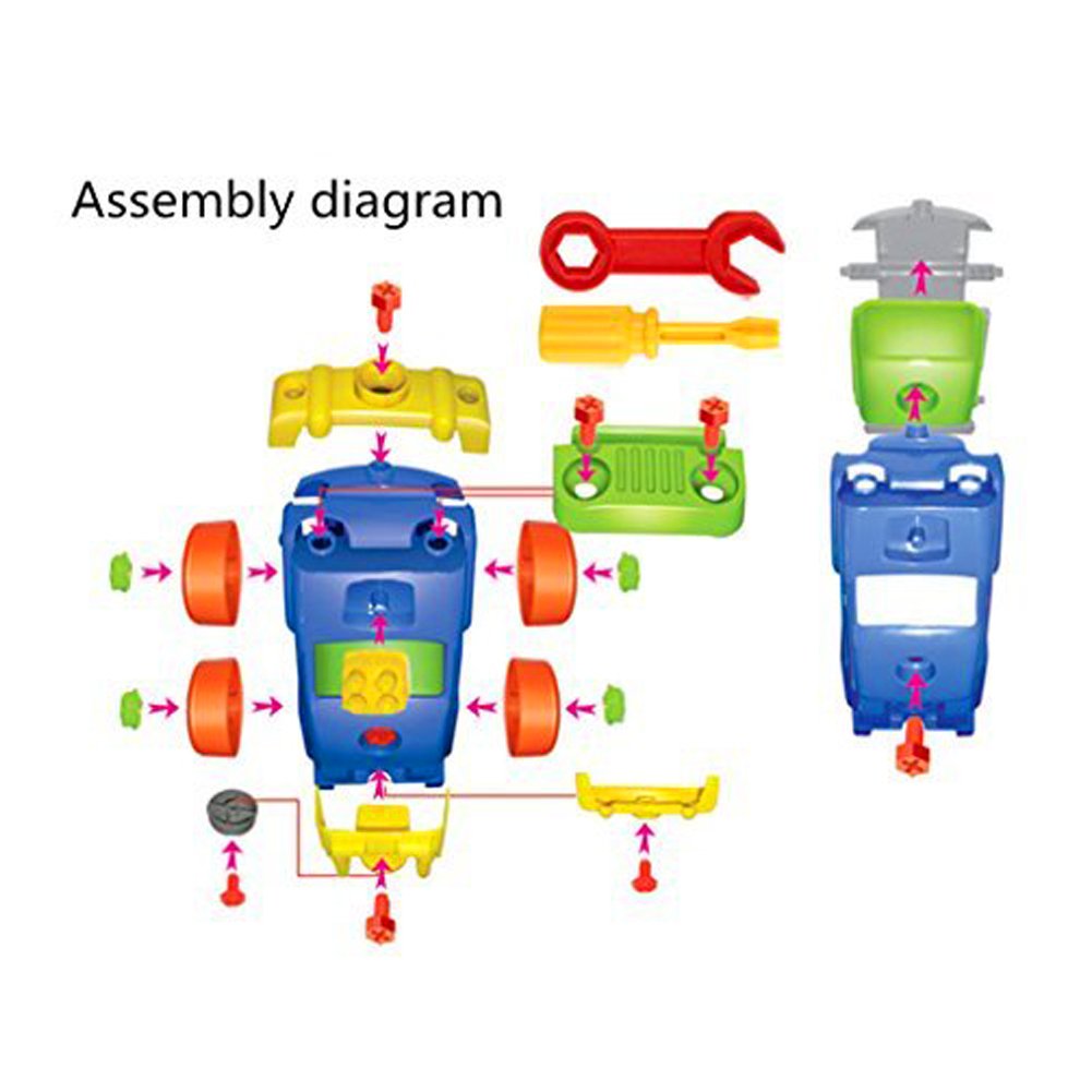 Take Apart Toys Race Car Jeep Toy Build Your Own Car Assembly Puzzle Toy Great Gift for Kids 27 PCS