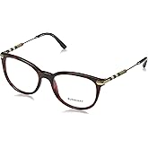 Burberry BE 2255Q 3657 Havana Bordeaux Plastic Square Eyeglasses, 51-18-140