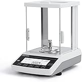 LACHOI Analytical Balance 0.0001g 120g Precision Lab Scale 0.1mg Accuracy | 0.1mg*120g with Calibration Weight High Precision Jewelry Scale LCD Display Digital Scale 0.0001g with windshield