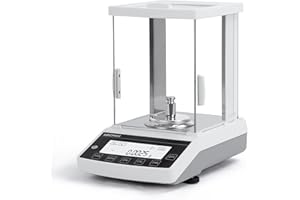 LACHOI Analytical Balance 0.0001g*120g Laboratory Scale 0.1mg Accuracy High Precision Lab Scale Jewelry Scale Digital Scale 0.0001g (0.1mg*120g with Calibration Weight)