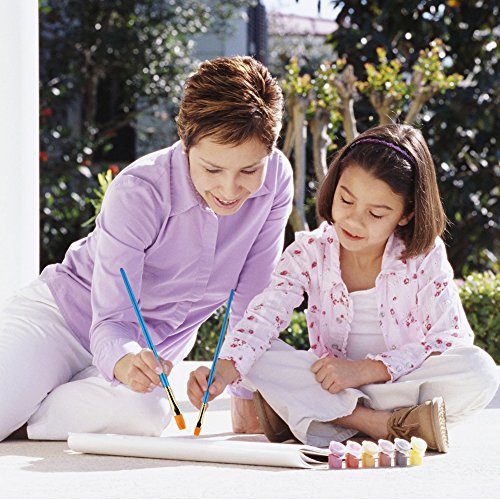 Rusee 12 Künstlerpinsel, 2 Mischpalette, Wasserfarben Nylon Pinsel Set, Acryl Aquarell Ölgemälde Pinsel Mit Paint Tray… – Bild 8