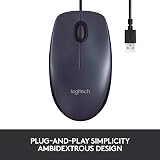 Logitech B100 Wired USB Mouse 3-Buttons Optical Ambidextrous Black view 4