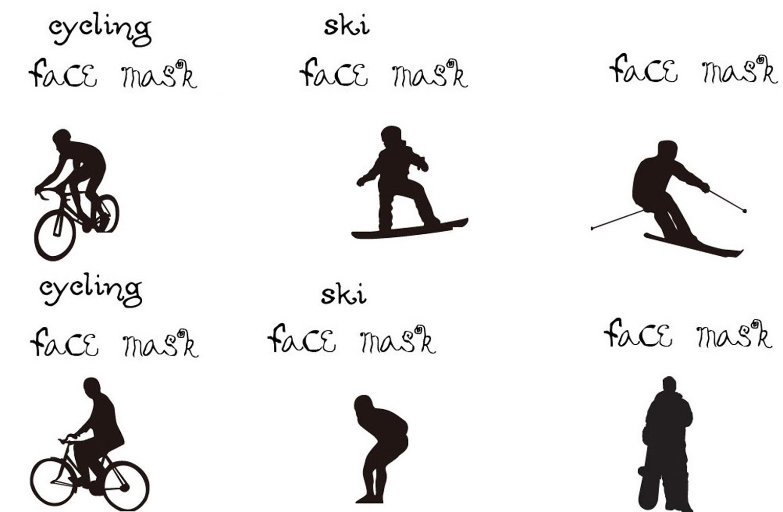 Hi-crazystore Ski Mask Winter Neck Protect Keep Warm Cycling Motorcycle Mask (Black)