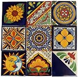9 Hand Painted Talavera Mexican Tiles 4