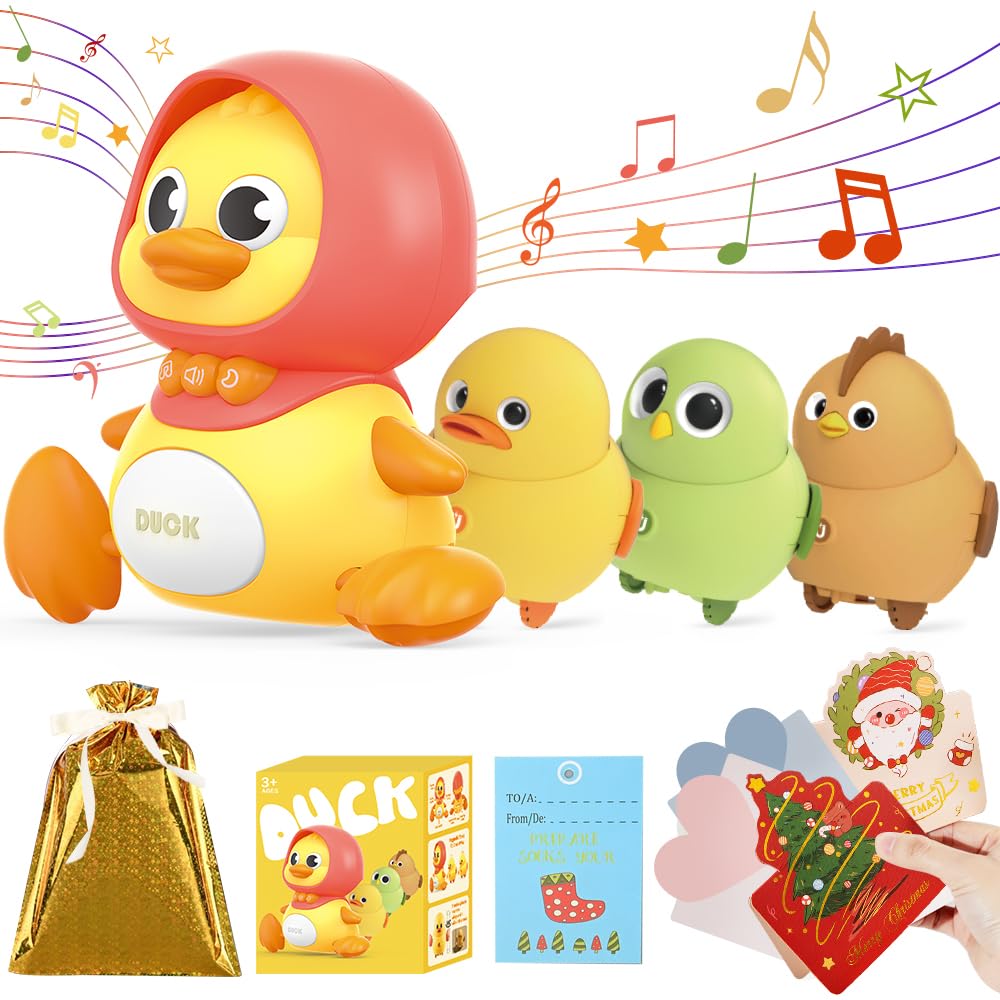 Photo 1 of LUSTERMOON 4 Pcs Baby Toys Musical Duck Crawling Baby Toys Set with Music & Light, Early Learning Educational Toy for Babies 12 Months 18 Months Birthday Toy for 1 2 3 Year Old Boys Girls (Yellow)