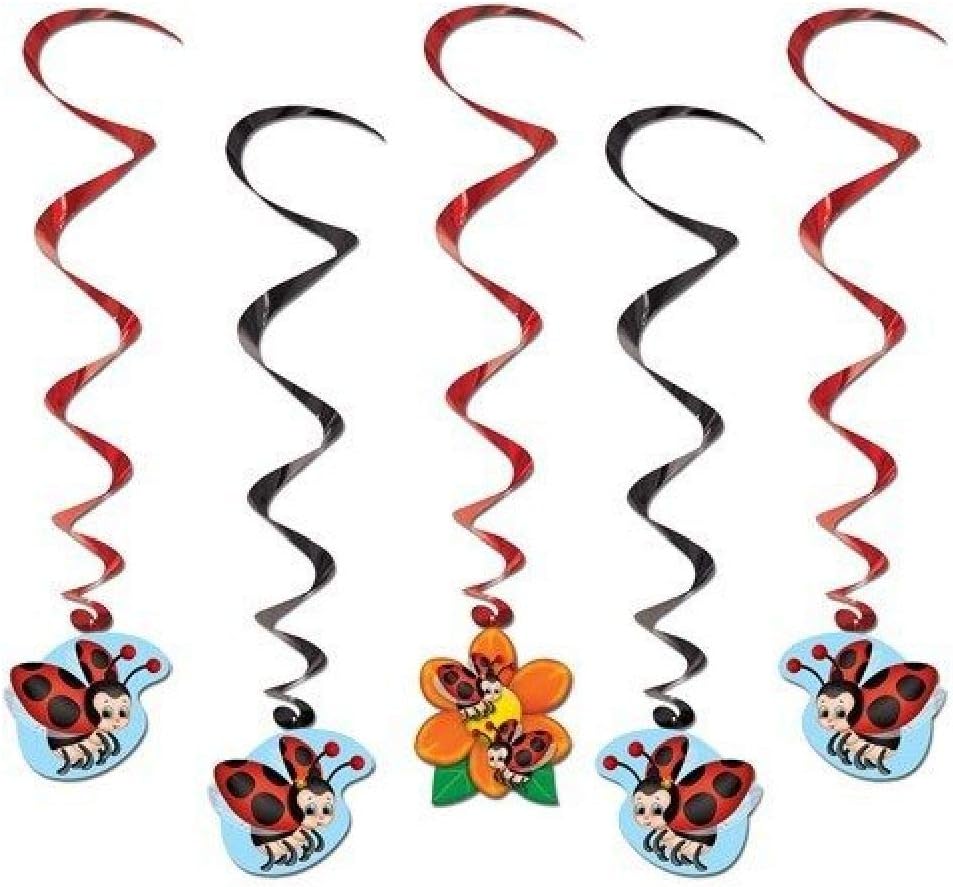 hersrfv home Ladybug Hanging Whirls 5 Per Pack