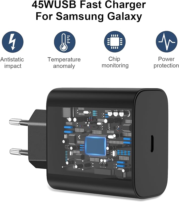 45W USB C Ladegerät Super Schnellladegerät für Samsung Galaxy S23 S22 Ultra Ladegerät S22/S22+/S21 Ultra/S21+/S21/S20，Note 10/Note 10+/Note 20/S20/S21/S10/S9/S8 Typ C Ladekabel Wandladegerät mit Kabel