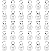 PATIKIL Pearl Charm, 100pcs Pearl Beads Faux Pearl Pendant Charm Beautiful DIY for Jewelry Making Bracelet Earrings Necklace