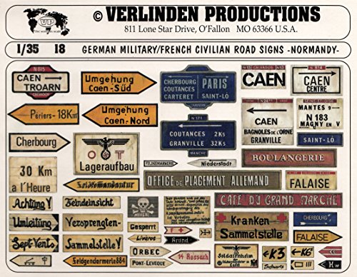 VER0018 1:35 Verlinden German Military / French Civilian Road Signs - Normandy [MODEL KIT ACCESSORY]