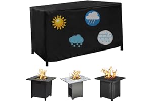 YWWQYBYQ Fire Pit Cover ,48" L x 28" W x 24" H Waterproof Patio Outdoor Table Cover,Rectangular 600D Heavy Duty Table Propane Gas Firepit Table Cover