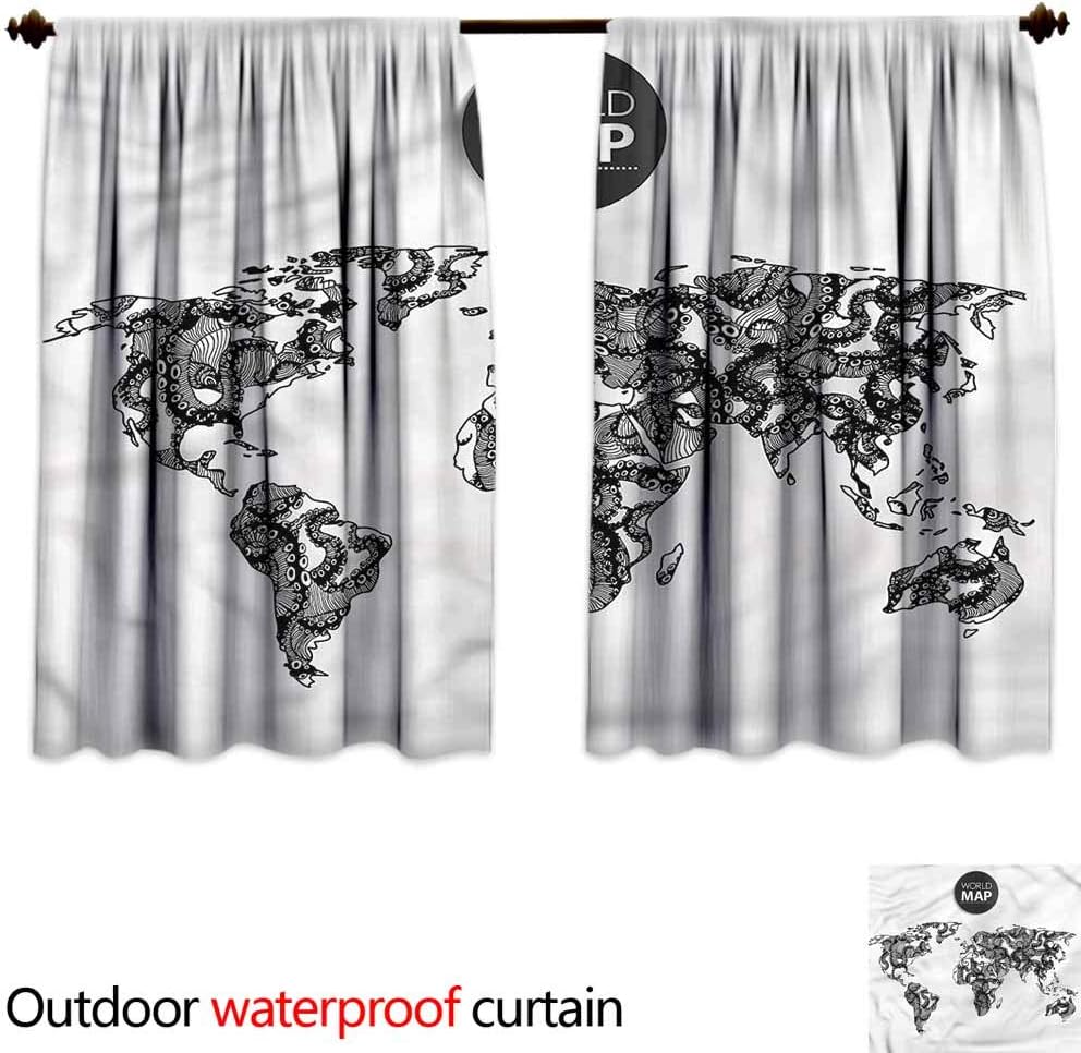 MaryMunger Doorway Curtain Wanderlust Mosaics Tiles Global Simple Stylish Waterproof W55x39L Inches