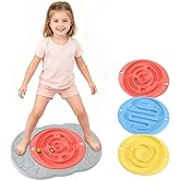 Zozimix Balance Board with Maze for Kids, Labyrinth Wobble Board Rocking Seesaw Sensory Training with 2 Balls &amp; 2 Replacement Labyrinth Disks, Non-Slip Pedals Indoor Outdoor for Boys Girls