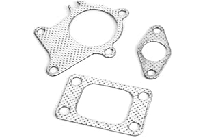 Gasket Turbocharger Gasket,ANGGREK 38mm/1.5in Gasket 5Bolt Downpipe Combo Kit Replacement for T3/T4 Turbocharger