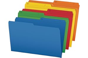 Pendaflex File Folders, Reversible, Legal Size, 1/2 Cut Tabs, Assorted Colors for Color-Coded Organization, Left & Right Tab 