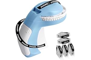 YOULABLE Embossing Label Maker with 5 Black Tapes, 3D Embosser Handheld Lettering Embossed Labeler for Office Home Organization and DIY Crafting (Blue)