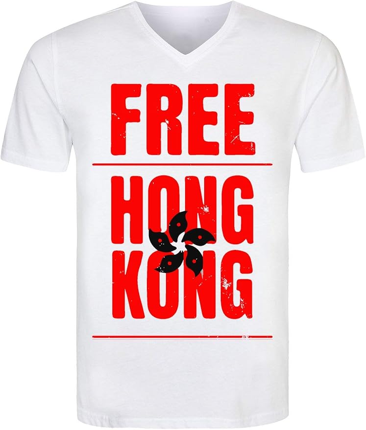 Free Hong Kong Men's TShirt V Neck Hommes Tshirts Tee Amazon.fr