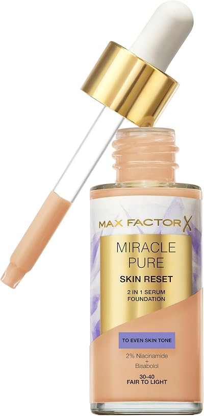 Max Factor Miracle Pure Skin Reset Serum Foundation 30-40 Fair to Light