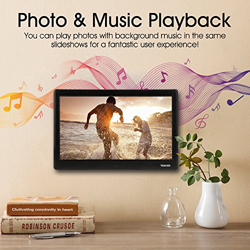 TENKER [Update Version] 10-inch HD Digital Photo Frame with Auto-Rotate/Calendar/Clock Function, MP3/Photo/Video Player with Remote Control - Thumbnail 2