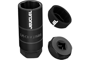 JEUCLEL Oil Pressure Sensor Switch Socket, Special Size 1-1/16 Inch, 3/8" Drive or 1 1/8" Hex Wrench for Quick Removing & Installing Oil Sending Unit, Wrench Remover Universal Fit (Black)