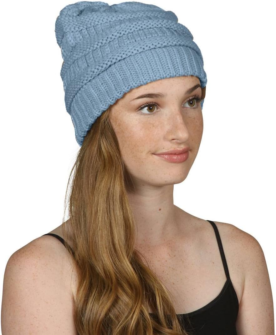 Gravity Threads Knit Soft Stretch Beanie Cap