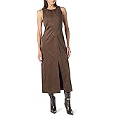 The Drop Womens Mina Faux Suede Maxi Dress with Front Slit Detail